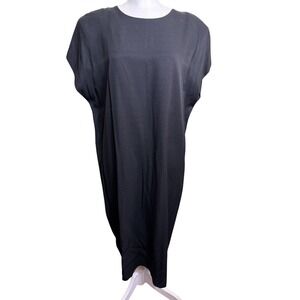 Lady Carol Vintage Women's Dress Black Size 16 NO TIE Dress Only Shoulder Pads